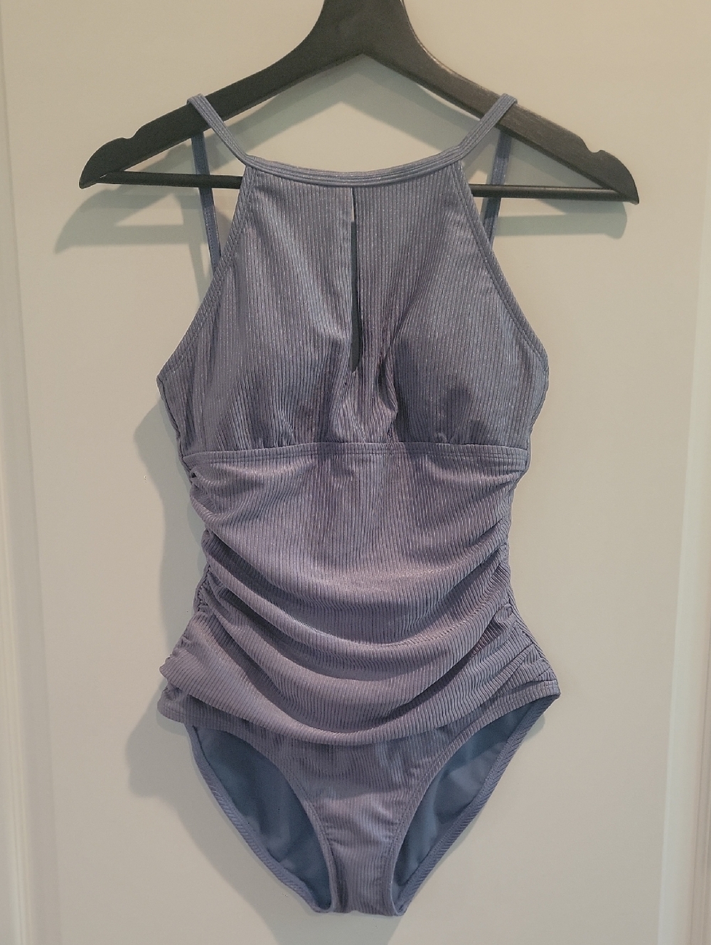 Ellen Tracy High Neck Over The Shoulder Size 6, Glacial Blue Excellent Condition